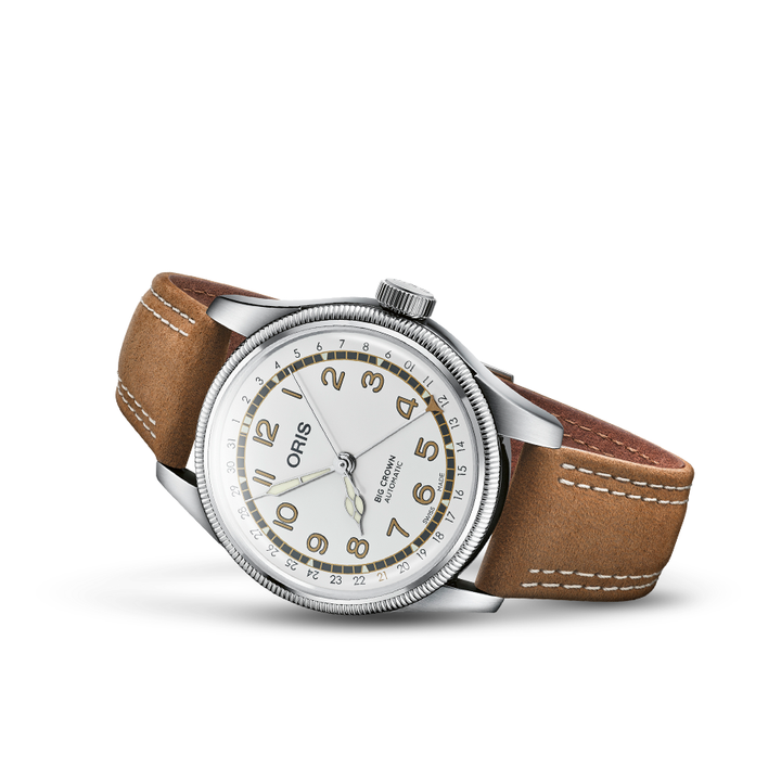 Oris Roberto Clemente Limited Edition 40mm White Dial Light Brown Leather Strap