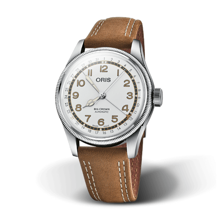 Oris Roberto Clemente Limited Edition 40mm White Dial Light Brown Leather Strap