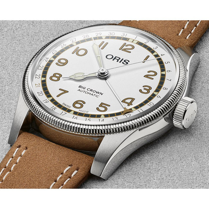 Oris Roberto Clemente Limited Edition 40mm White Dial Light Brown Leather Strap