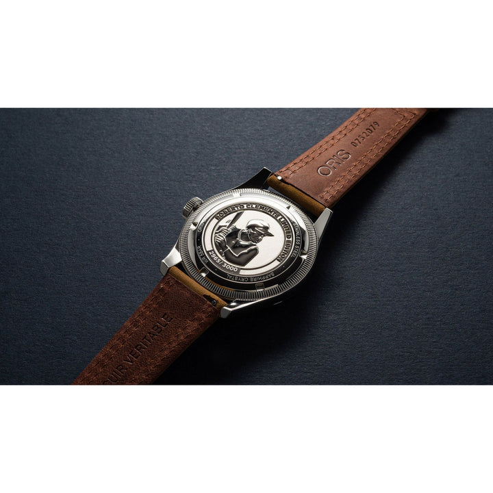 Oris Roberto Clemente Limited Edition 40mm White Dial Light Brown Leather Strap