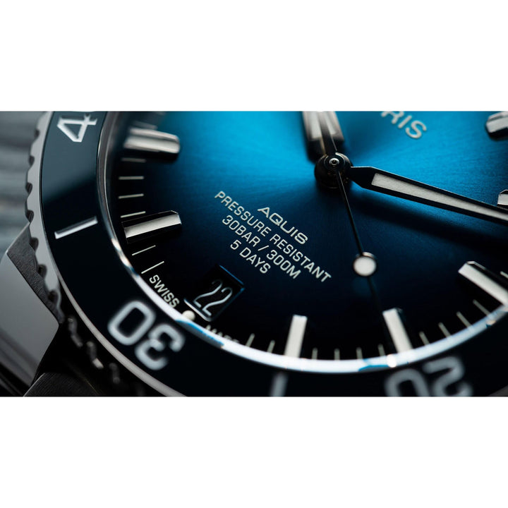 Oris Aquis 43.5mm Blue Dial Silver Steel Bracelet