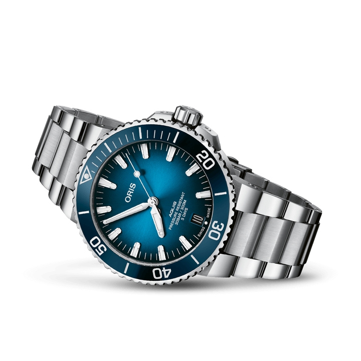 Oris Aquis 43.5mm Blue Dial Silver Steel Bracelet