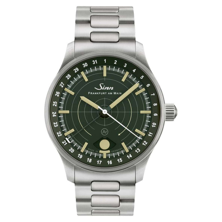 SINN 308 Hunting watch 40mm Green Dial Silver Stainless Steel Bracelet