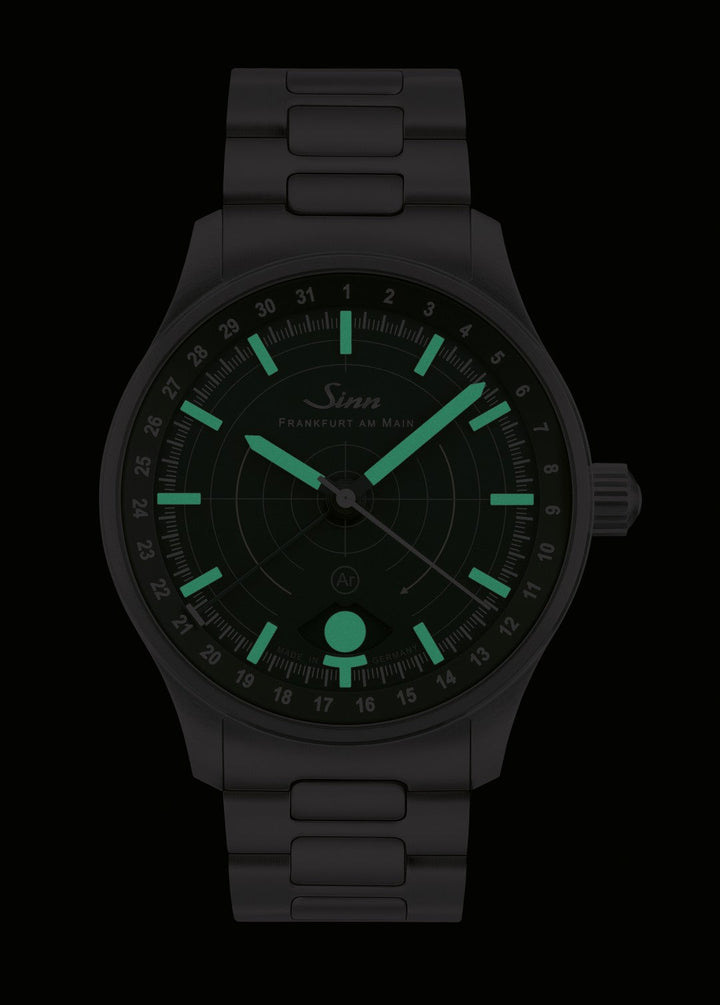 SINN 308 Hunting watch 40mm Green Dial Silver Stainless Steel Bracelet