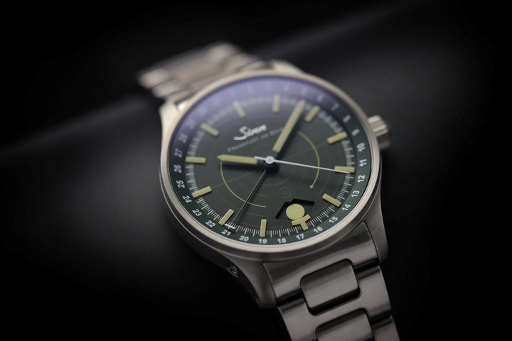 SINN 308 Hunting watch 40mm Green Dial Silver Stainless Steel Bracelet