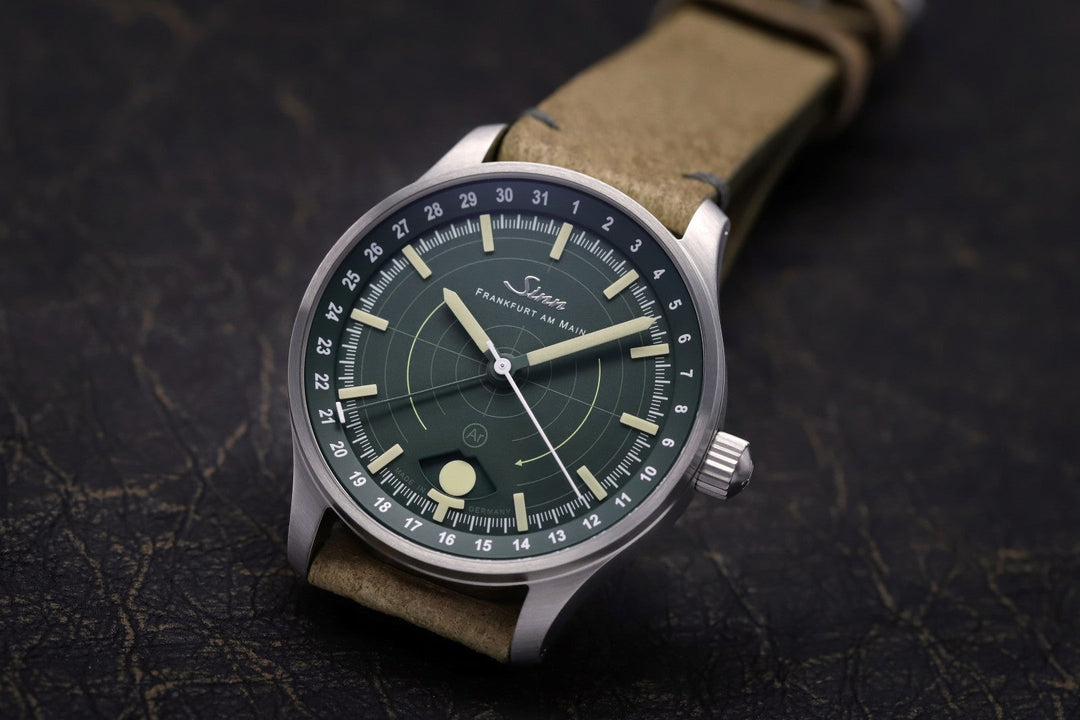 SINN 308 Hunting watch 40mm Green Dial Sand Strap