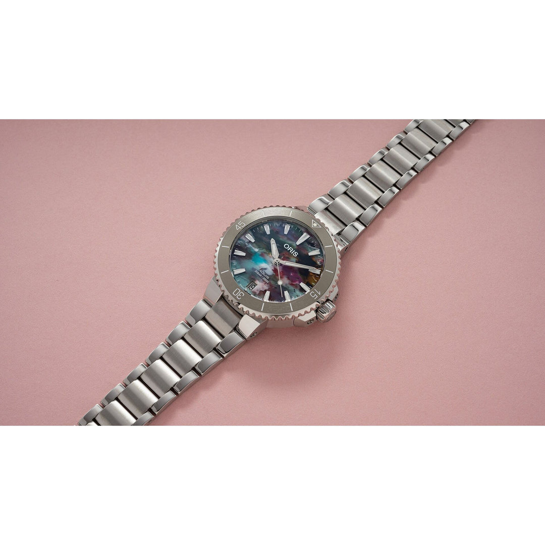 Oris Aquis Date Upcycle 41.5mm Multi Color Dial Silver Steel Bracelet