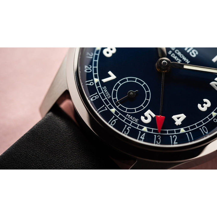 Oris Big Crown 38mm Blue Dial Black Leather Strap