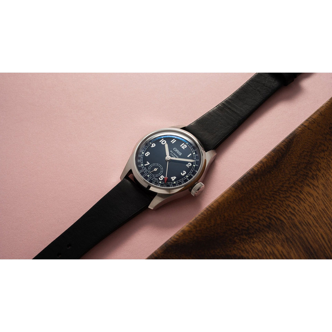 Oris Big Crown 38mm Blue Dial Black Leather Strap
