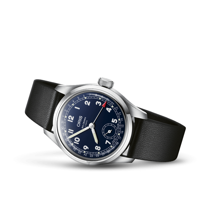 Oris Big Crown 38mm Blue Dial Black Leather Strap