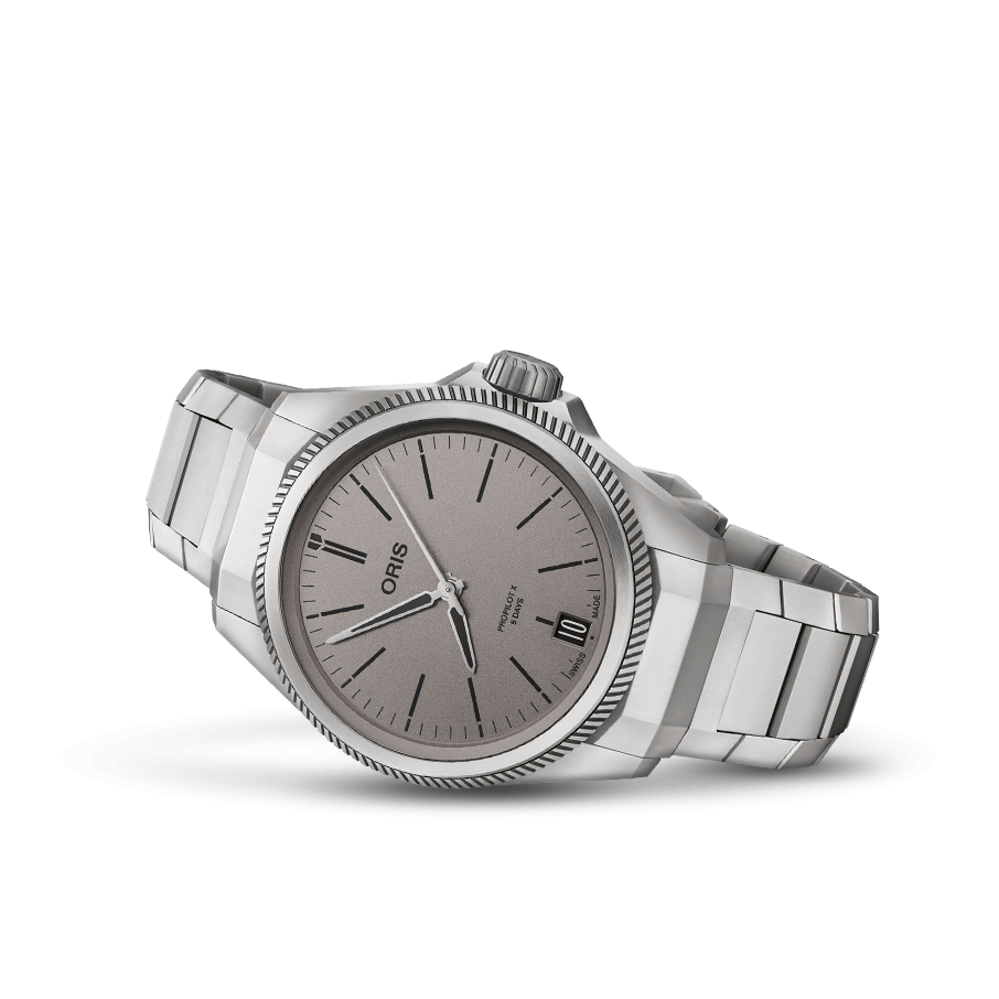 Oris ProPilot X Calibre 400 39mm Grey Dial Silver Steel Bracelet