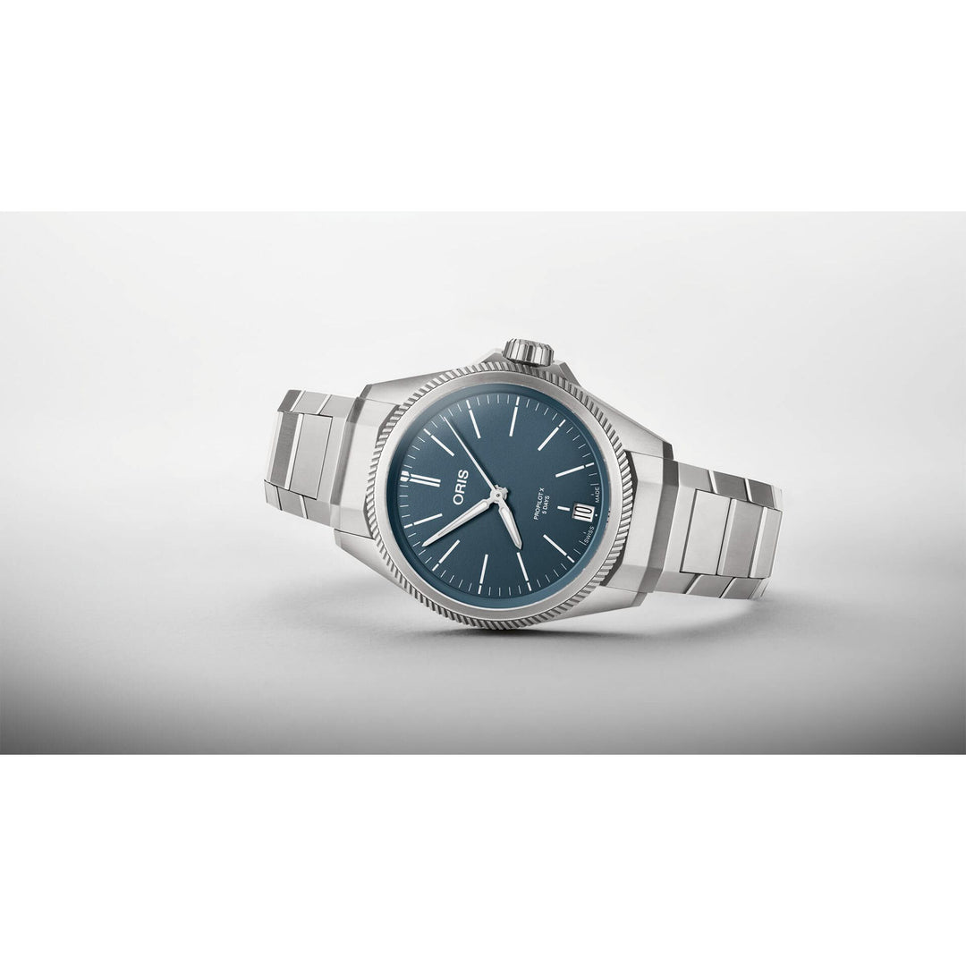 Oris ProPilot X Calibre 400 39mm Blue Dial Silver Steel Bracelet