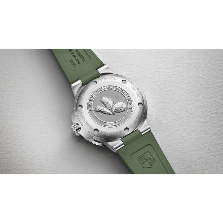 Oris Aquis New York Harbor Limited edition 41.5mm Green MOP Dial Green Strap