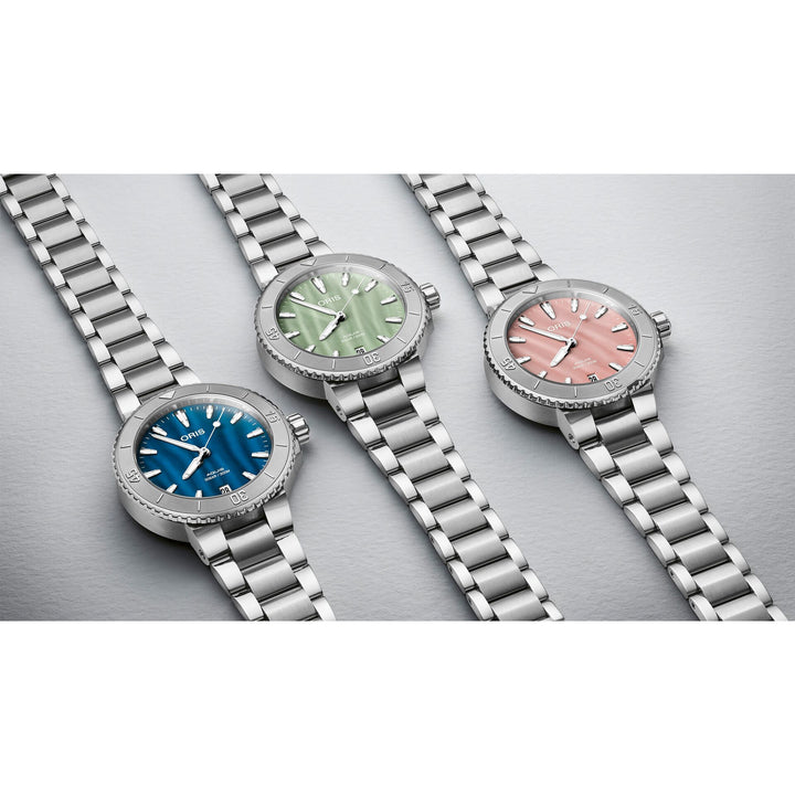 Oris Aquis 36.5mm Pink MOP Dial Silver Steel Bracelet