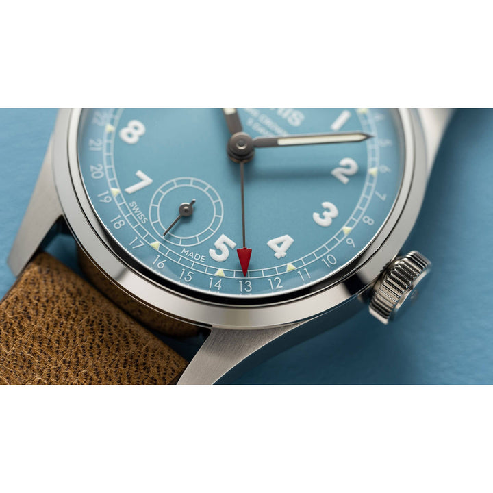 Oris Big Crown Calibre 473 38mm Blue Dial Brown Leather Strap