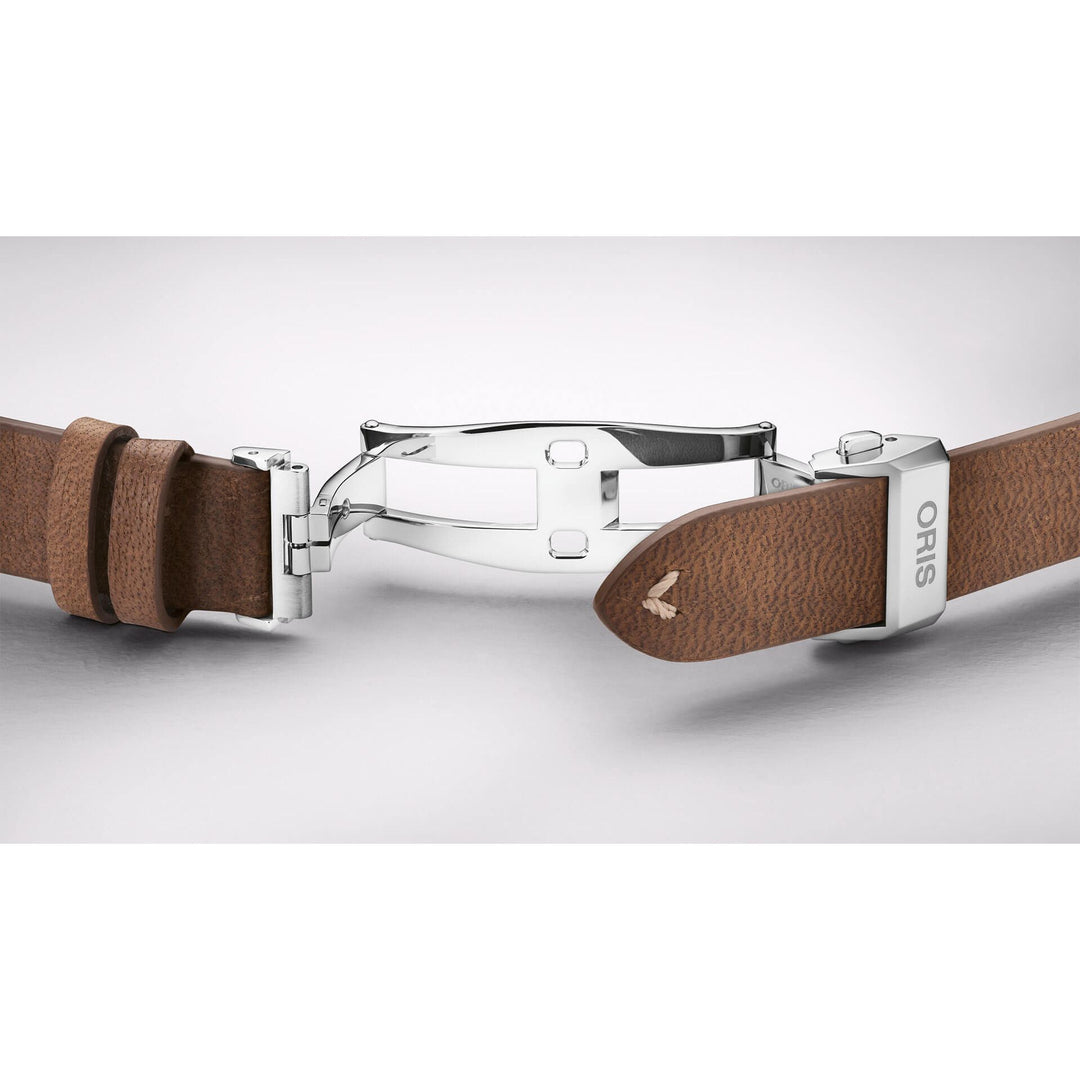 Oris Big Crown Calibre 473 38mm Blue Dial Brown Leather Strap