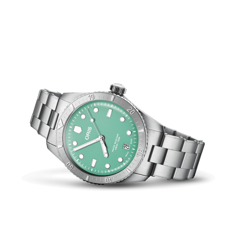 Oris Divers Sixty-Five 38mm Green Dial Silver Steel Bracelet