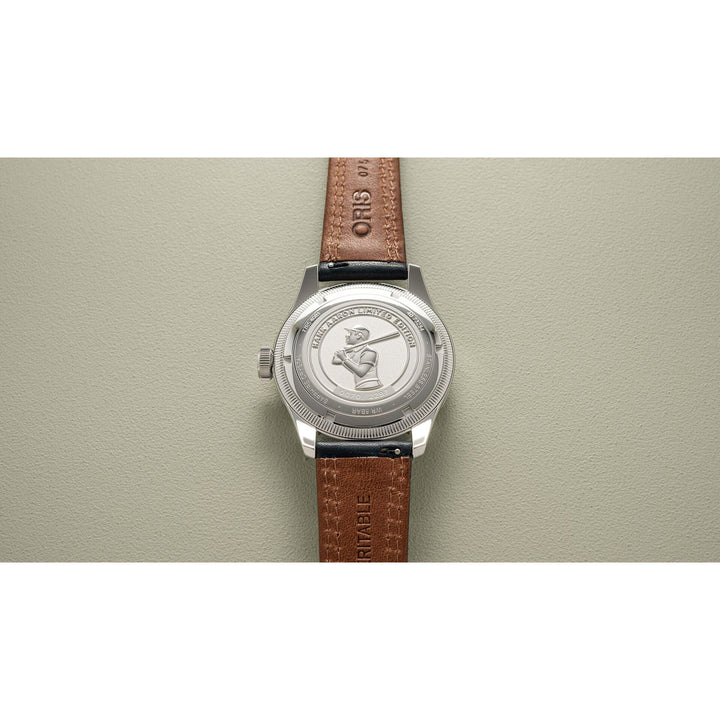 Oris Big Crown X Hank Aaron Limited Edition 40mm White Dial Blue Leather Strap