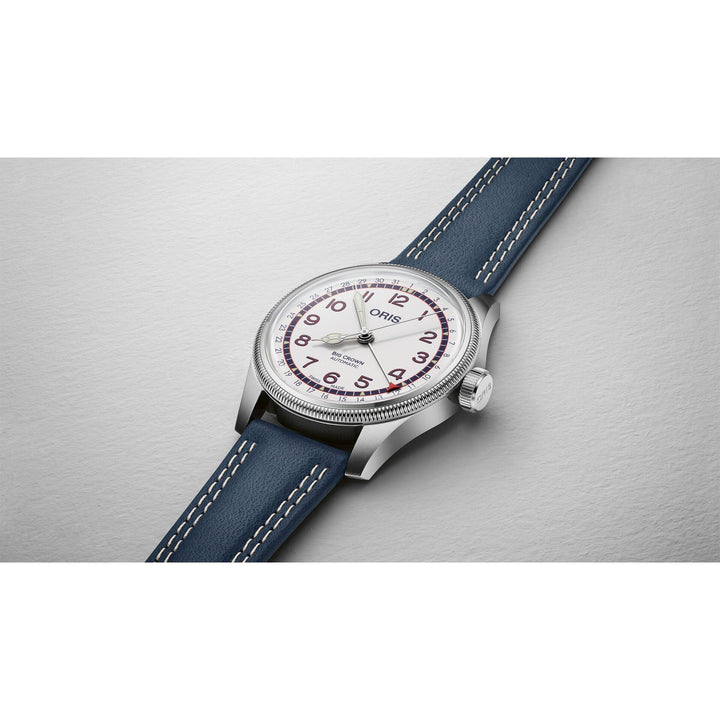 Oris Big Crown X Hank Aaron Limited Edition 40mm White Dial Blue Leather Strap