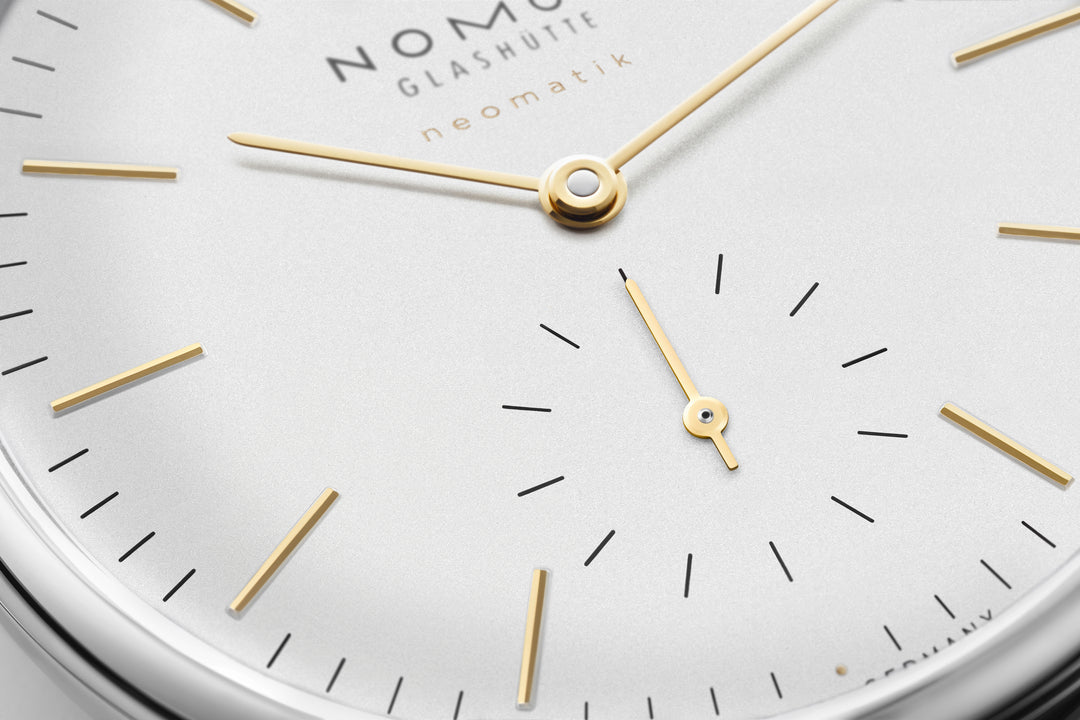 NOMOS Orion 36.4mm Galvanized, white silver-plated Dial Brown Horween Genuine Shell Cordovan remborde, hand-stitched Strap