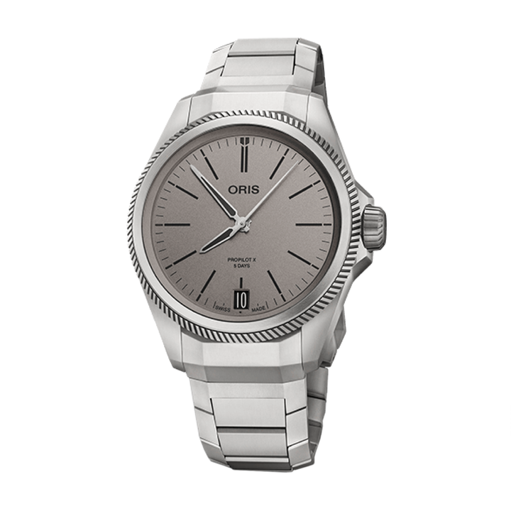Oris ProPilot X Calibre 400 39mm Grey Dial Silver Steel Bracelet