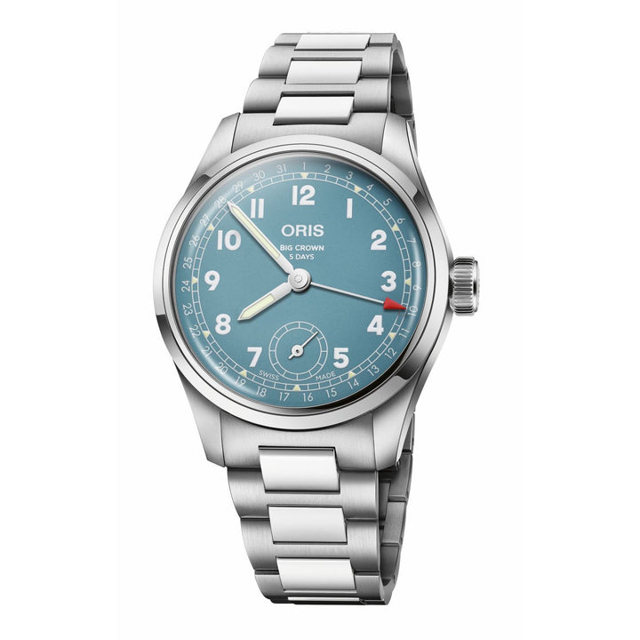 Oris Big Crown Pointer Date Cal 473 38mm Blue Dial Silver Steel Bracelet