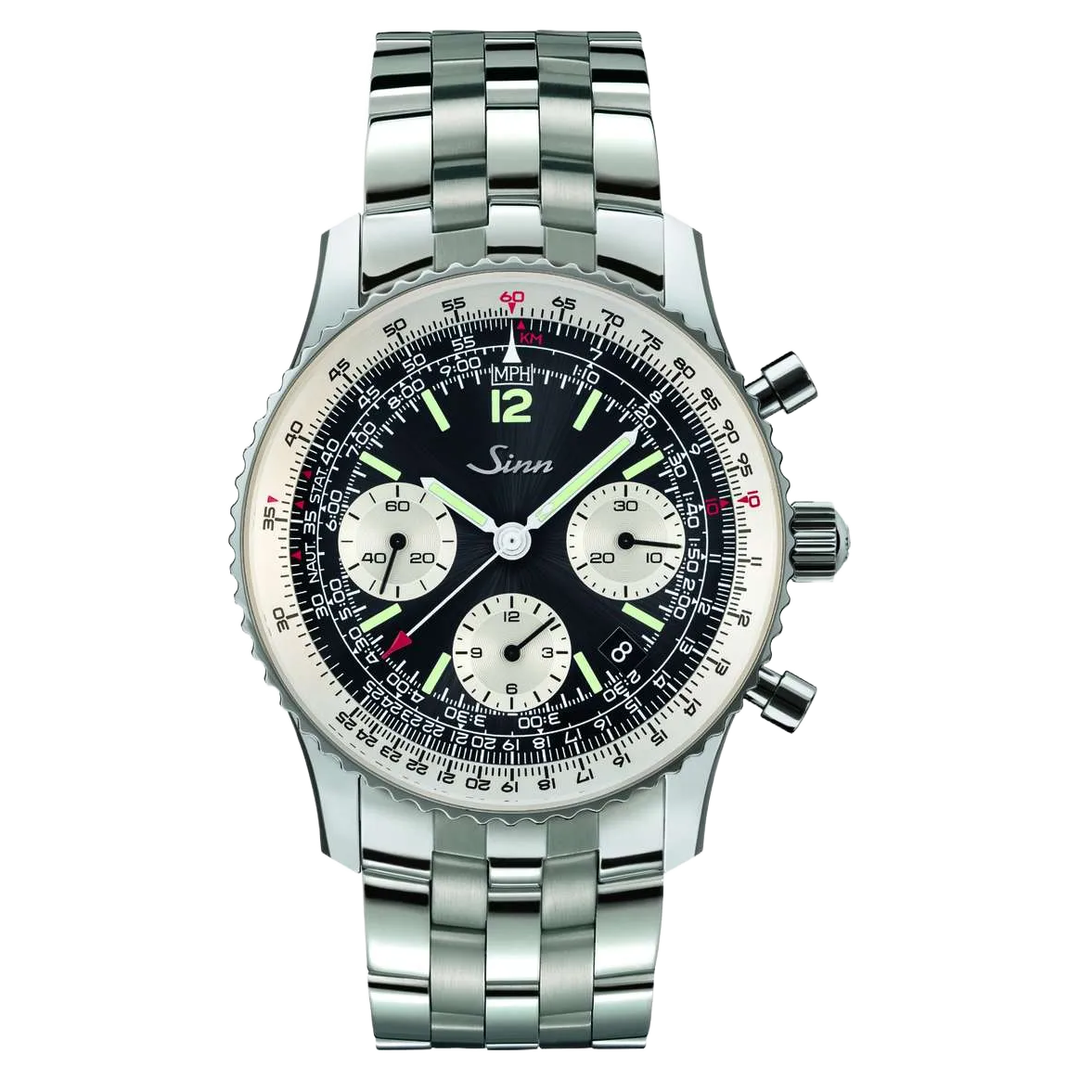 Sinn 903 St II 41mm Black Dial Silver Steel Bracelet