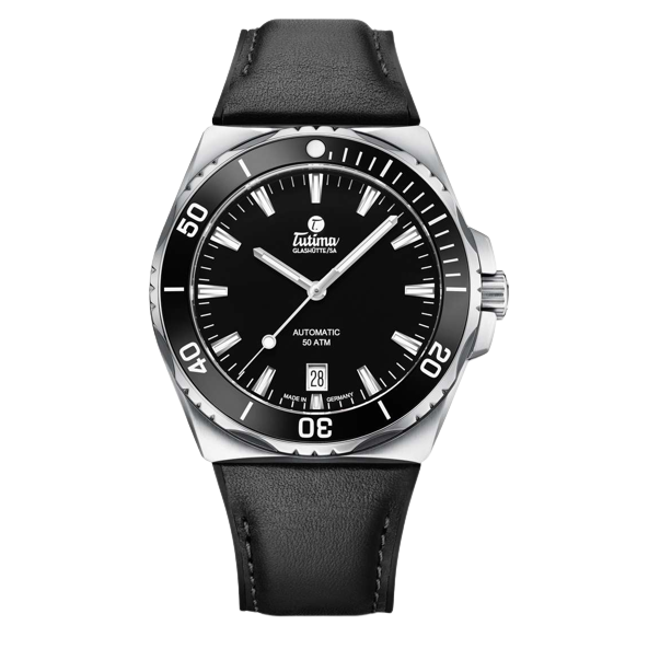 Tutima Glashütte M2 40mm Black Dial Black Strap