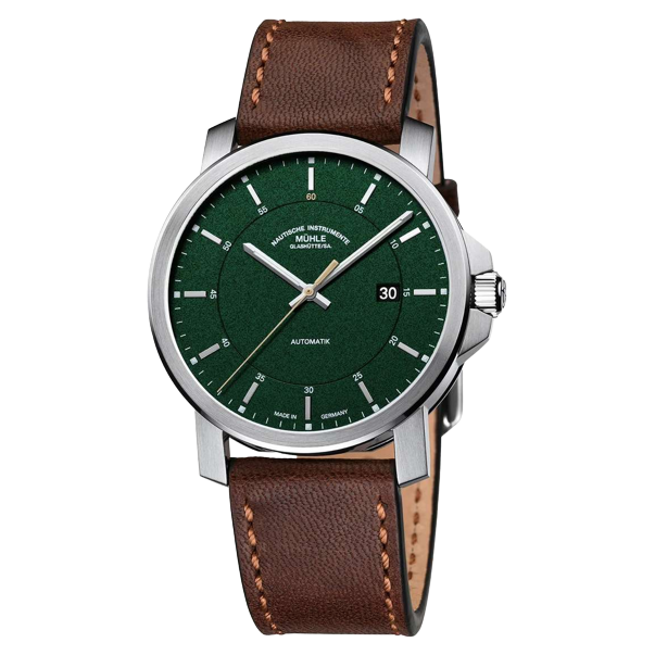 Mühle Glashütte 29er Casual “Edition Saxony” 42.4mm Green Dial Brown Strap