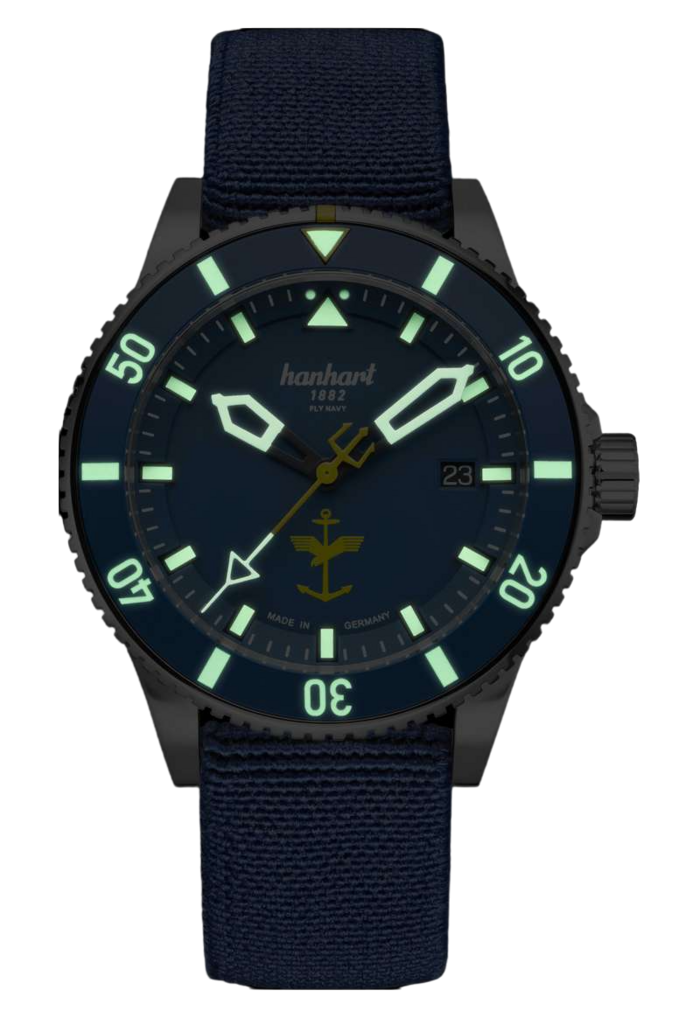 Hanhart Fly Navy MFG3 Aerosphere Ltd 42mm Navy Dial Navy Strap
