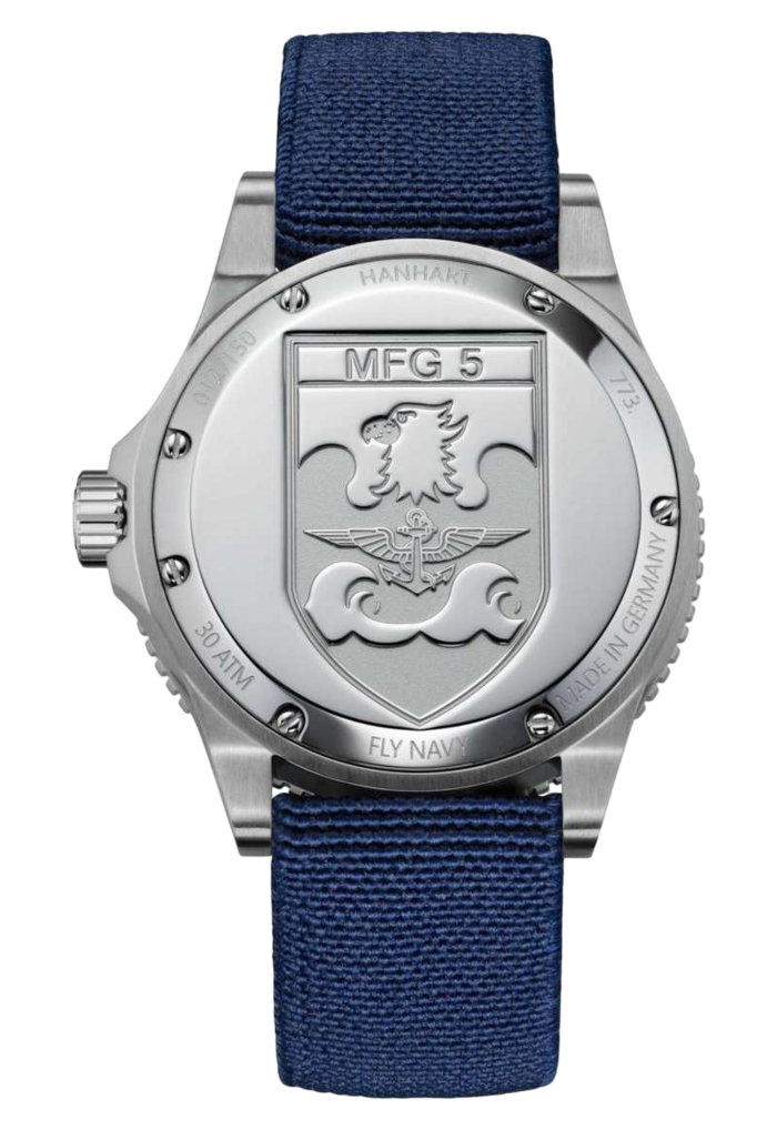 Hanhart Fly Navy MFG5 Aerosphere Ltd 42mm Navy Dial Navy Strap