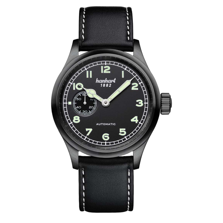 Hanhart Preventor9 S 40mm Black Dial Black Strap