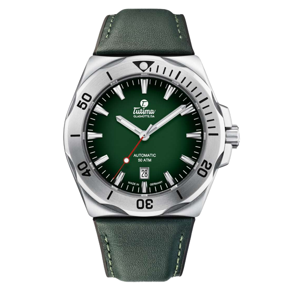 Tutima Glashütte M2 44mm Green Dial Green Strap