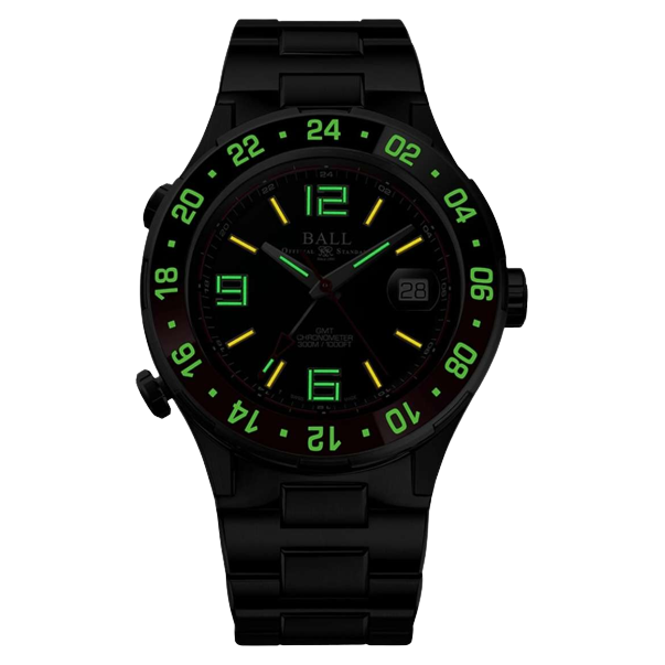 Ball Watch Watch Roadmaster Pilot GMT 40mm Black Dial Silver Steel Bracelet