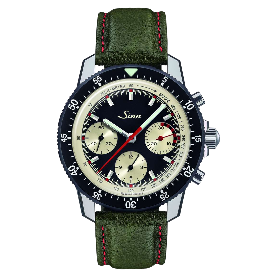 Sinn 103 St Ty Hd 41mm Black Dial Green Strap