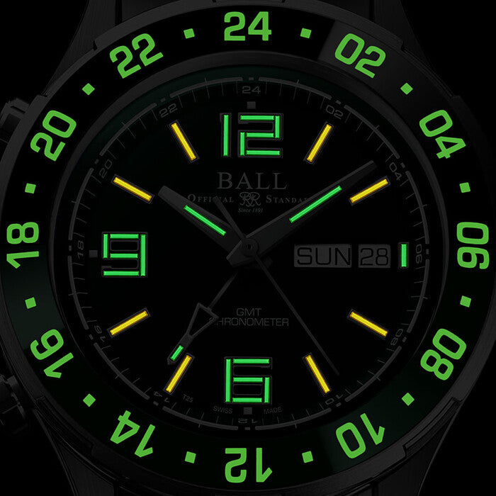 Ball Watch Watch Roadmaster Marine GMT 40mm Green Dial Silver Steel Bracelet