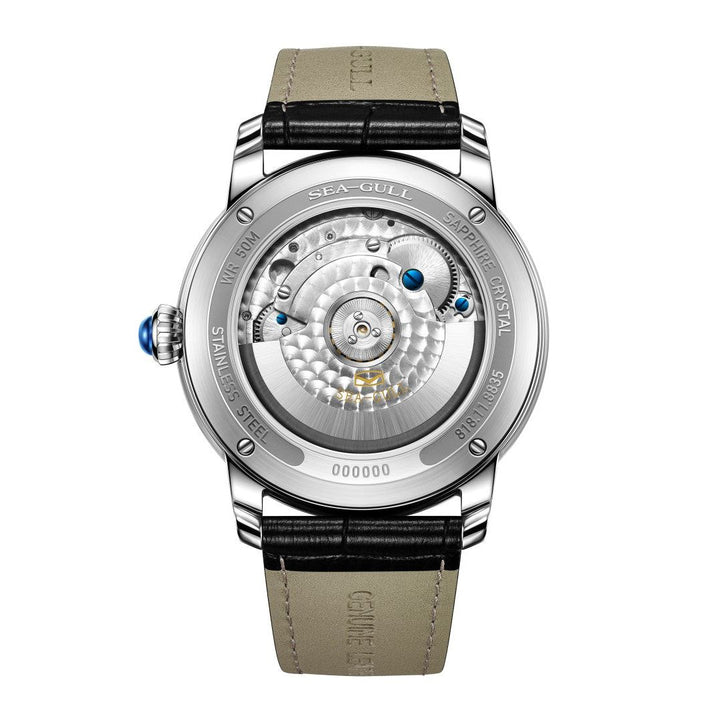 Seagull Tourbillon 42mm White Dial Brown Strap