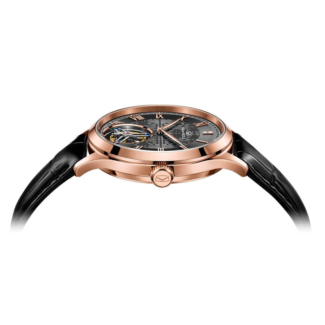 Seagull Tourbillon 42mm Black Dial Black Strap
