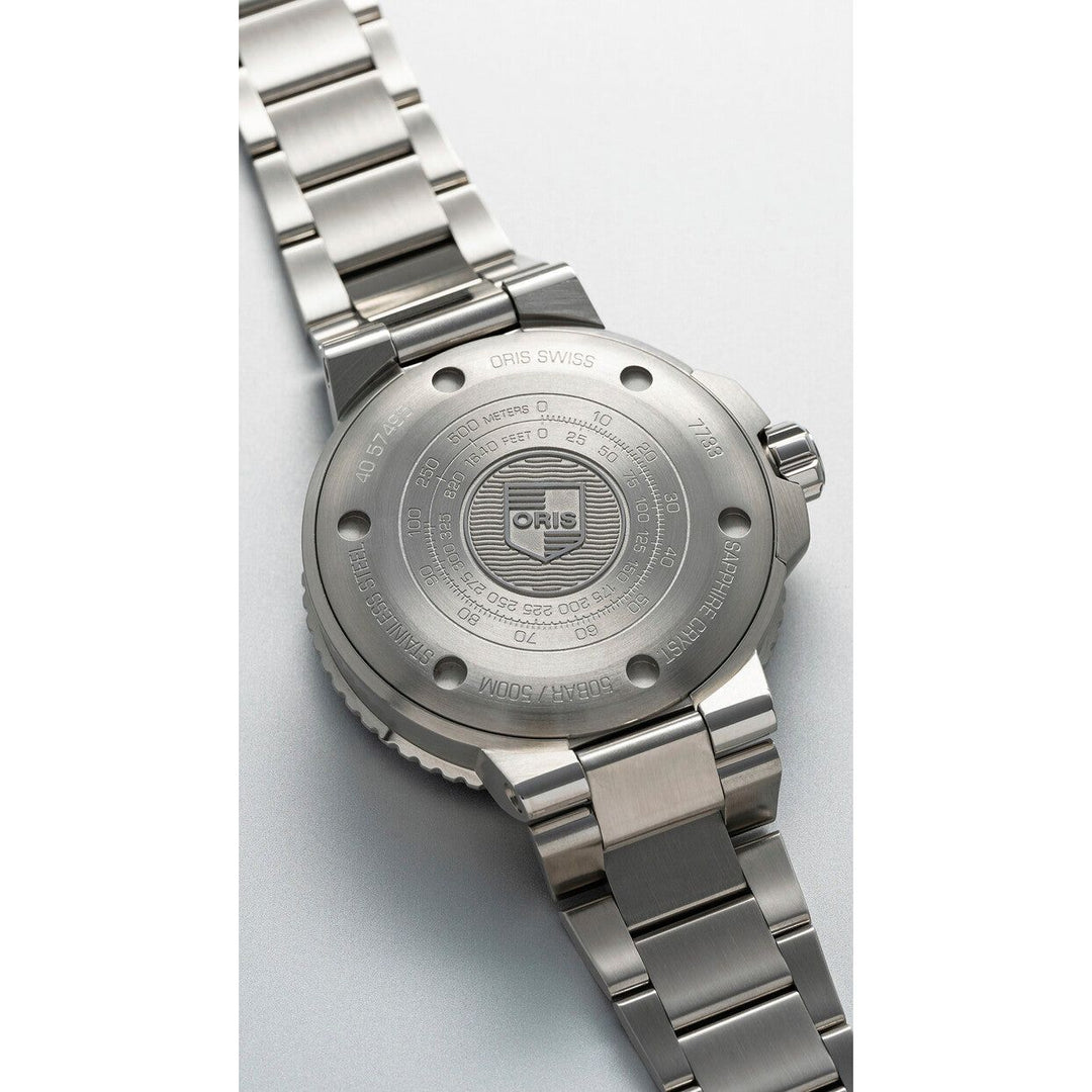 Oris Aquis Small Second 45.5mm Blue Dial Silver Steel Bracelet