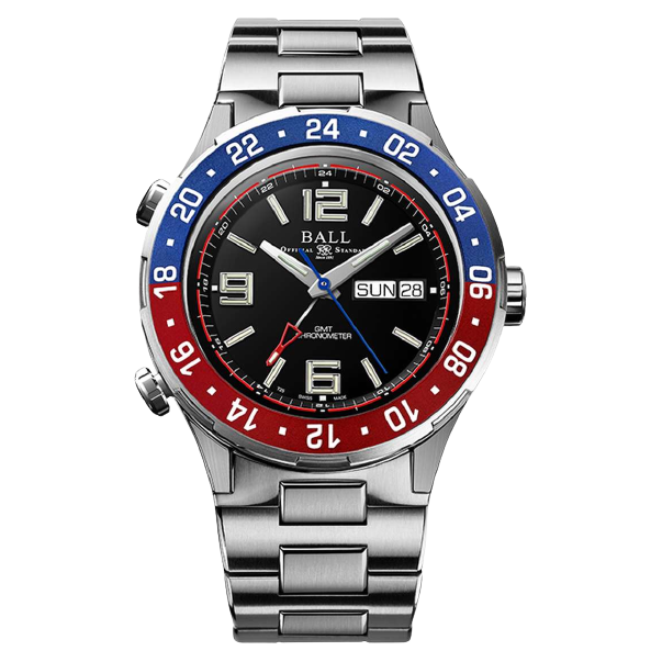 Ball Watch Roadmaster Marine GMT 40mm Black Dial Silver Steel Bracelet