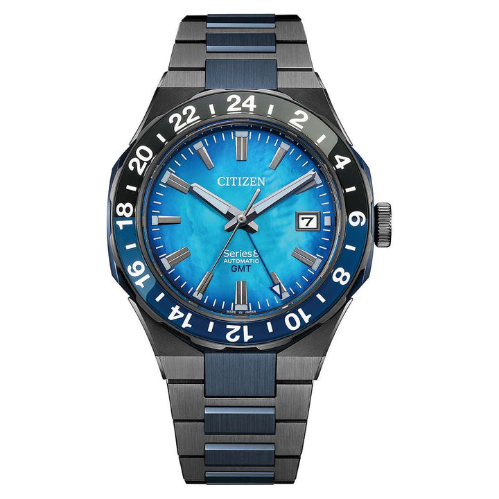 Citizen Series 8 41mm Blue Dial Blue &amp; Grey Strap