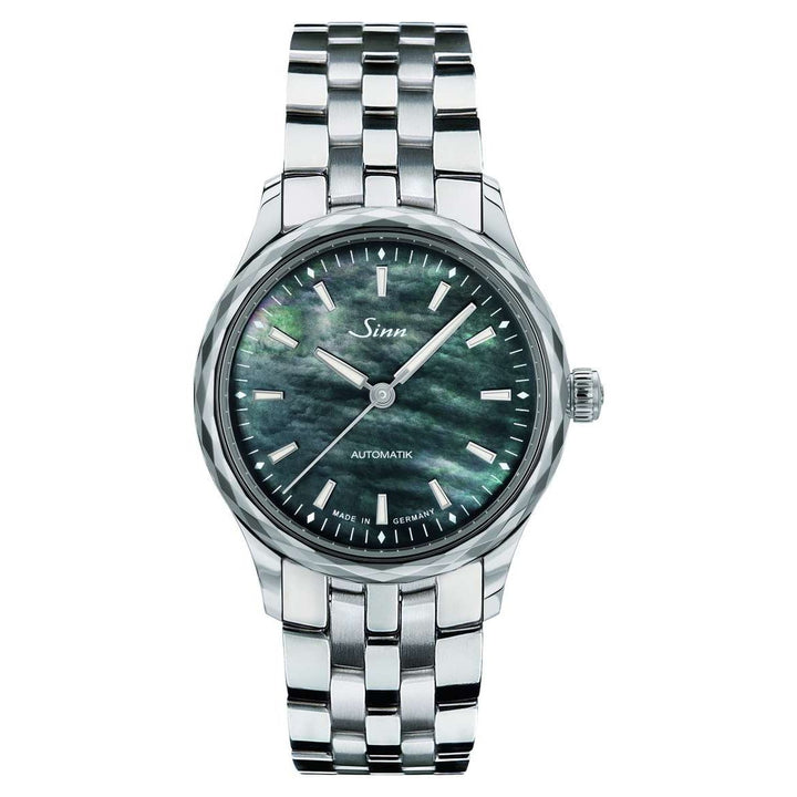 Sinn 534 MOP S 34mm Black MOP Dial Blue Leather Strap