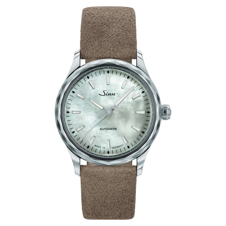 Sinn 534 MOP W 34mm White MOP Dial Sand-Colored Leather Strap