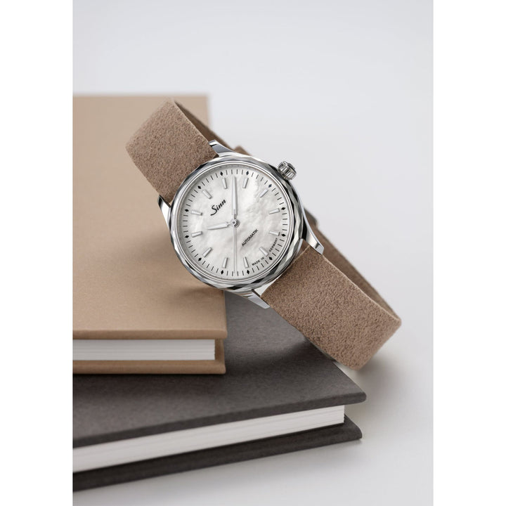 Sinn 534 MOP W 34mm White MOP Dial Sand-Colored Leather Strap