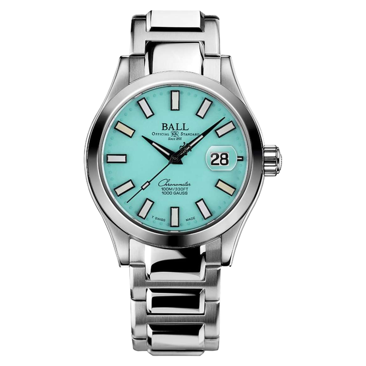 Ball Watch Watch Engineer III Marvelight Chronometer 40mm Turquoise Dial Silver Steel Bracelet