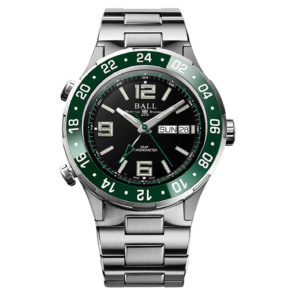 Ball Watch Watch Roadmaster Marine GMT 40mm Black Dial Silver Steel Bracelet