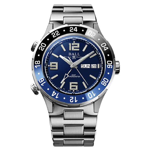 Ball Watch Watch Roadmaster Marine GMT 40mm Blue Dial Silver Steel Bracelet
