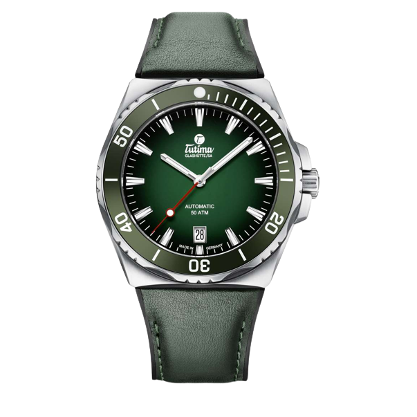 Tutima Glashütte M2 40mm Green Dial Green Strap