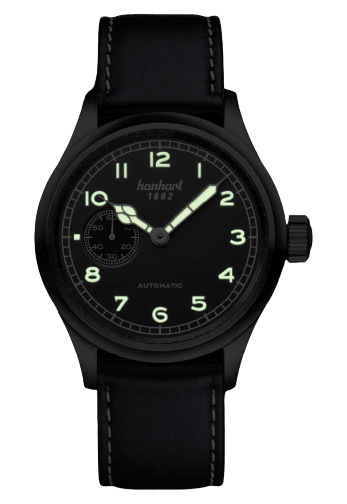 Hanhart Preventor9 S 40mm Black Dial Black Strap