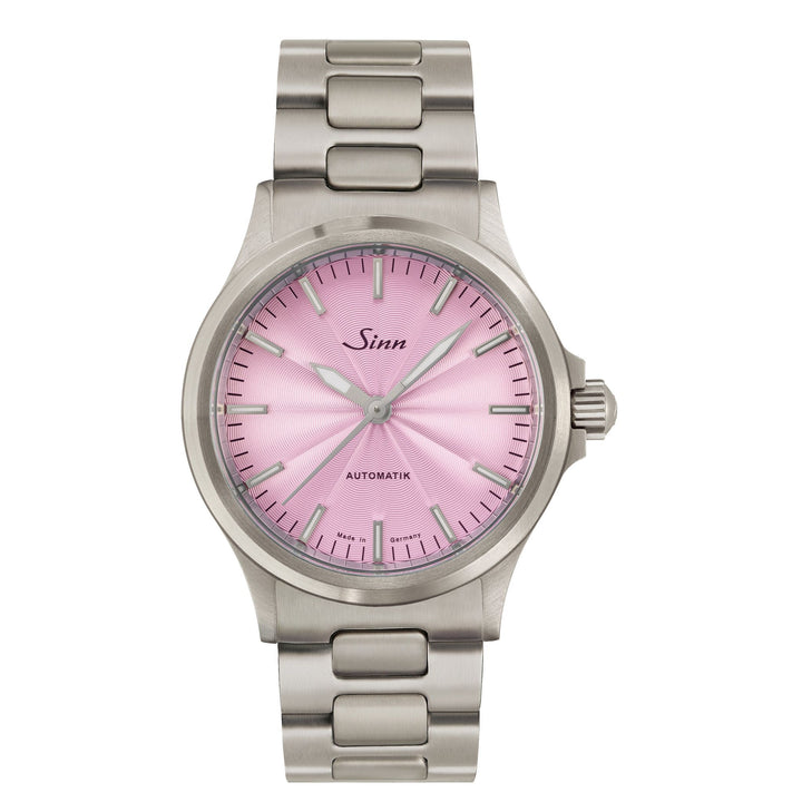 Sinn 556 38.5mm Mauve Dial Silver Steel Bracelet